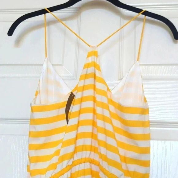 J. Crew Silk Blouson Dress in sunflower yellow and ivory stripe. - Picture 6 of 9